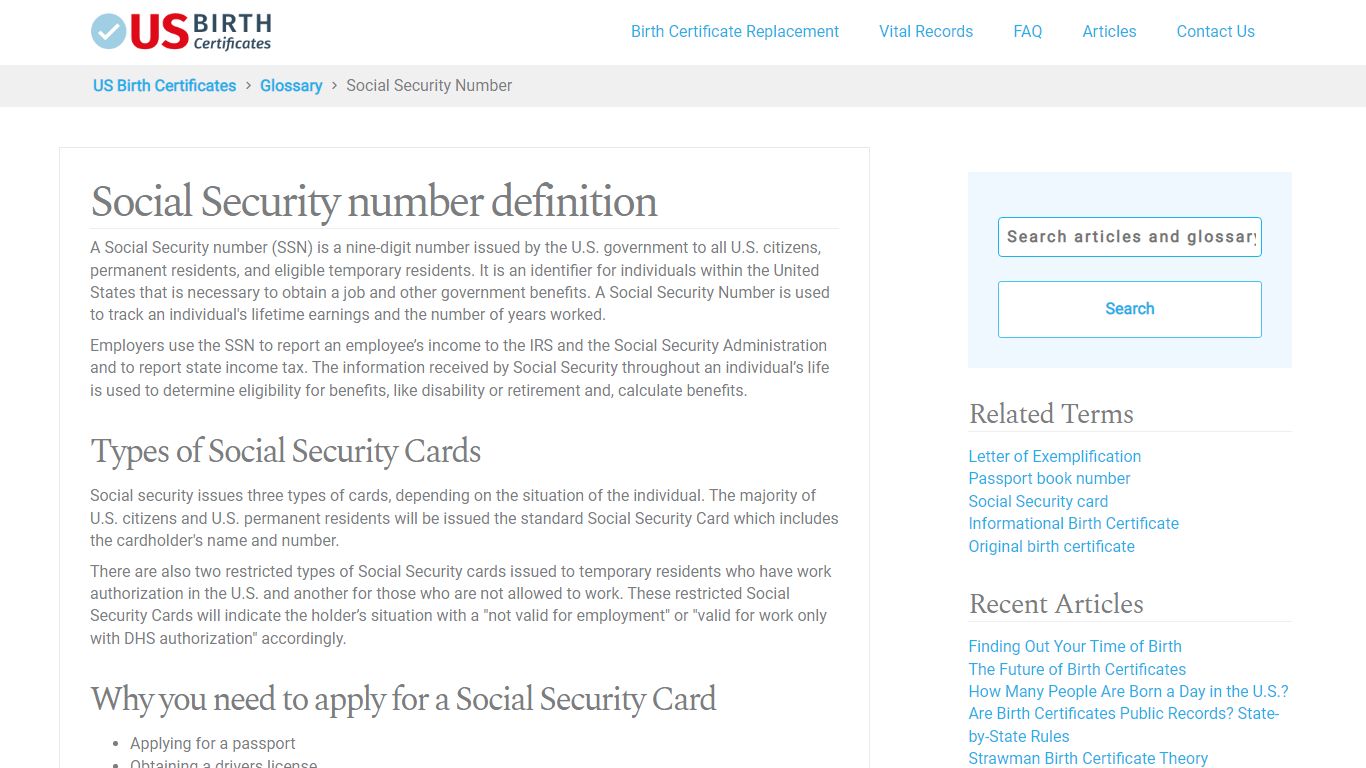 What is my Social Security Number? - US Birth Certificates