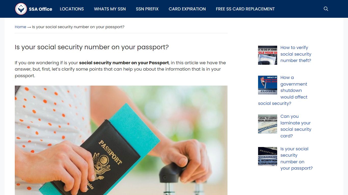 Is your social security number on your passport? - SSA Offices