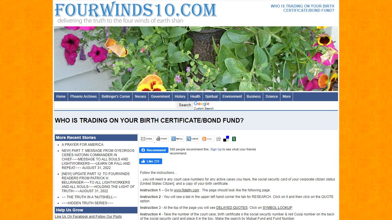WHO IS TRADING ON YOUR BIRTH CERTIFICATE/BOND FUND?